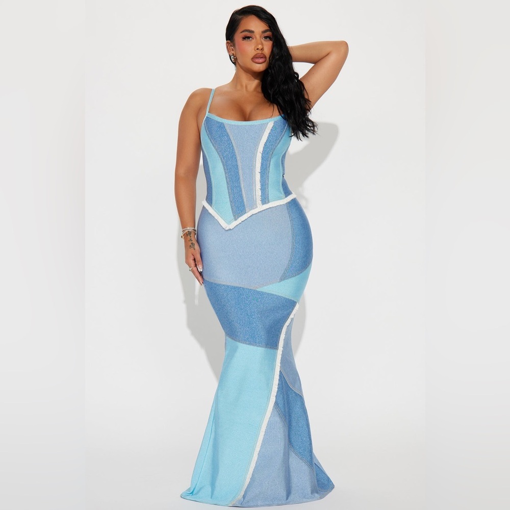 Fashion Nova Rio Days Bandage Maxi Dress Prom Hoco New